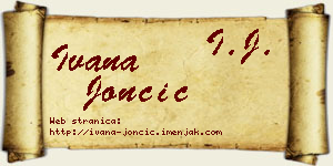 Ivana Jončić vizit kartica